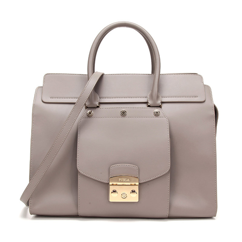 FURLA 芙拉 METROPOLIS女士系列皮革单肩斜挎包 B BOO4 VFO 浅灰色