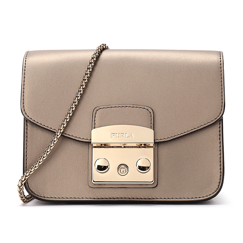 FURLA 芙拉 METROPOLIS女士系列皮革单肩斜挎包 B BGZ7 FSM 金属色