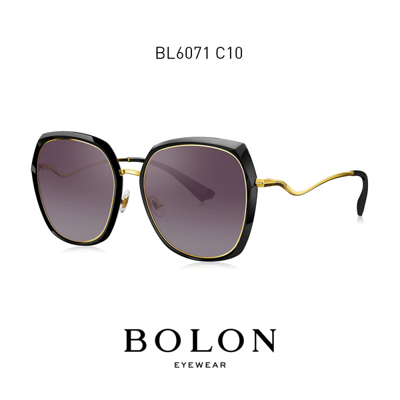 BOLON暴龙蝶形偏光TR金属太阳镜女墨镜潮流时尚眼镜BL6071 C10