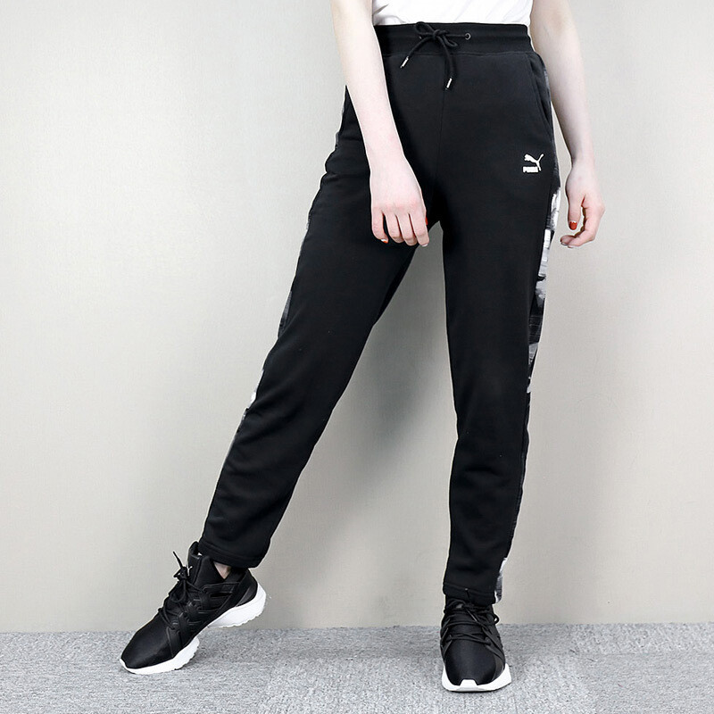 PUMA彪马新款运动裤休闲T7针织收腿直筒显瘦长裤577141-01 XL 57714101