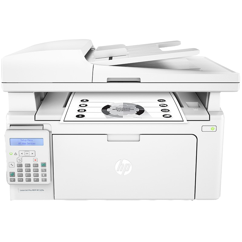 惠普HPM132fn黑白激光打印机复印扫描传真打印一体机