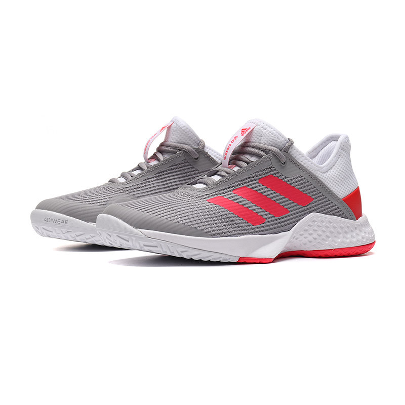 【自营】adidas女鞋网球鞋新款ADIZERO网球比赛训练运动鞋CG6364 CG6364灰色+红色+白色 36.5码