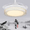 现代简约隐形扇灯餐厅风扇灯家用扇客厅卧室鸟巢静音带灯扇 42-0091白光+遥控
