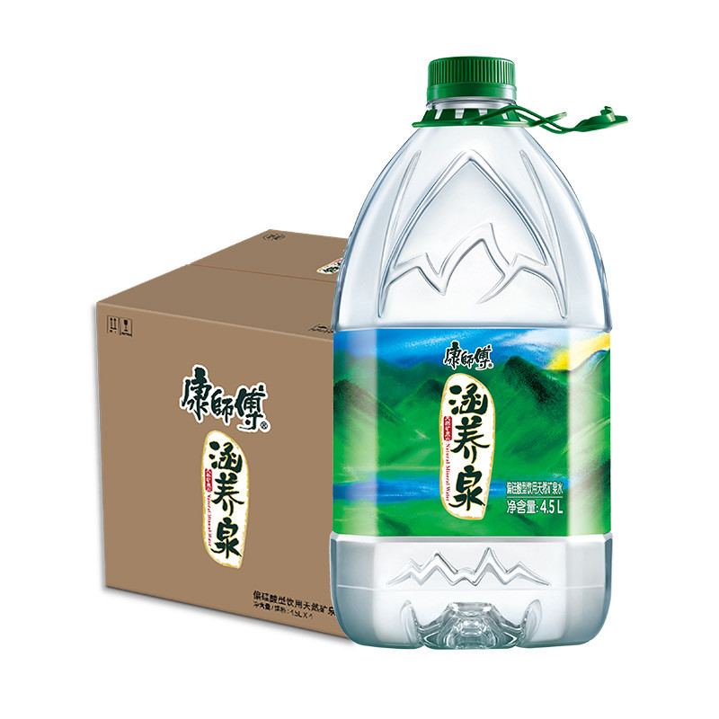康师傅 涵养泉天然矿泉水4.5l*4瓶 整箱装 家庭用水