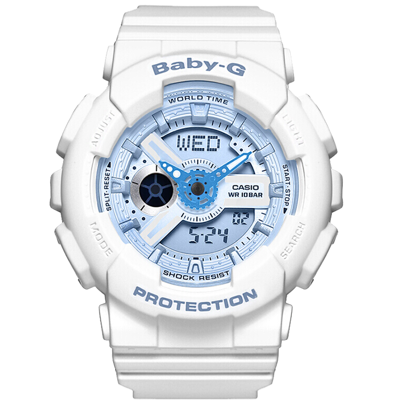 卡西欧(CASIO)手表 BABY-G系列时尚防水潮流多功能双显运动女表 BA-110BE-7A