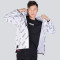 中国李宁(LI-NING)运动风衣男士2019春夏季新款长袖防风服连帽外套聚酯纤维男装梭织运动服外套 男S（165/84A） AFDP015-2白底满印