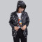 中国李宁(LI-NING)运动风衣女子2019春夏季新品潮流时尚印花舒适休闲连帽聚酯纤维运动服上衣外套 AFDP038-3标准黑 女S(160/84A)