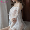 霏慕Fee et moi性感情趣内衣女士内裤透明丁字T裤情趣内衣吊袜带丝袜套装女式情趣丝袜 黑【长筒丝袜】7241