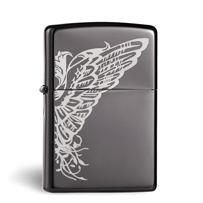 【尚境Zippo】原装正品ZIPPO打火机黑冰折翼天使24802美国原装限量版zipp 黑冰折翼天使