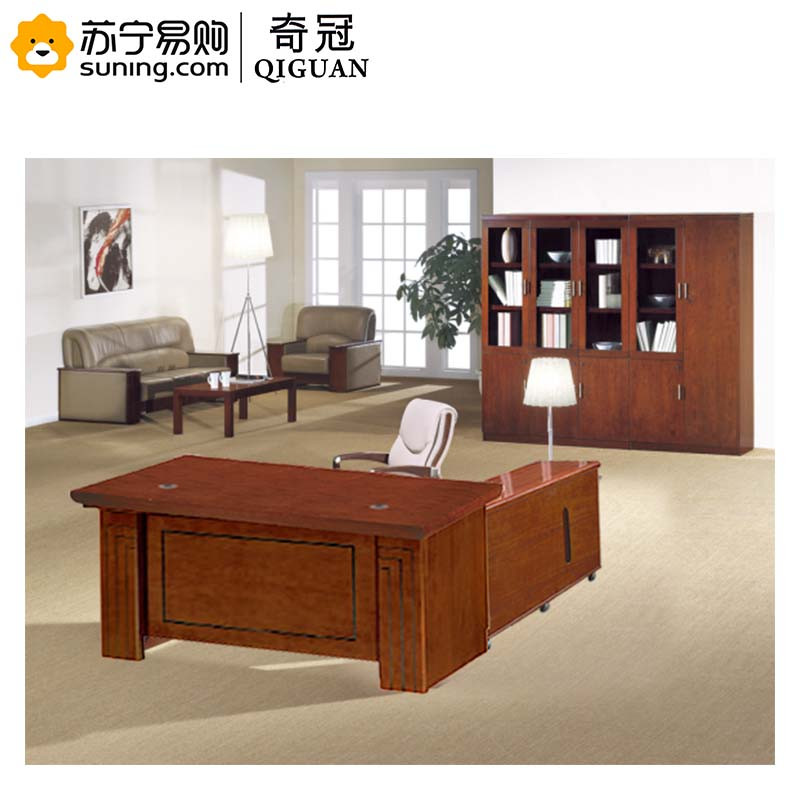 奇冠 班台 1800*900*760 QG-D0025 大型实木办公桌 棕色