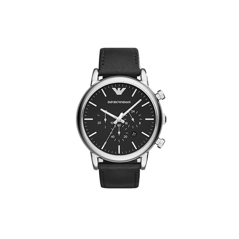阿玛尼emporioarmani手表皮质表带经典休闲时尚石英表男士腕表ar1828