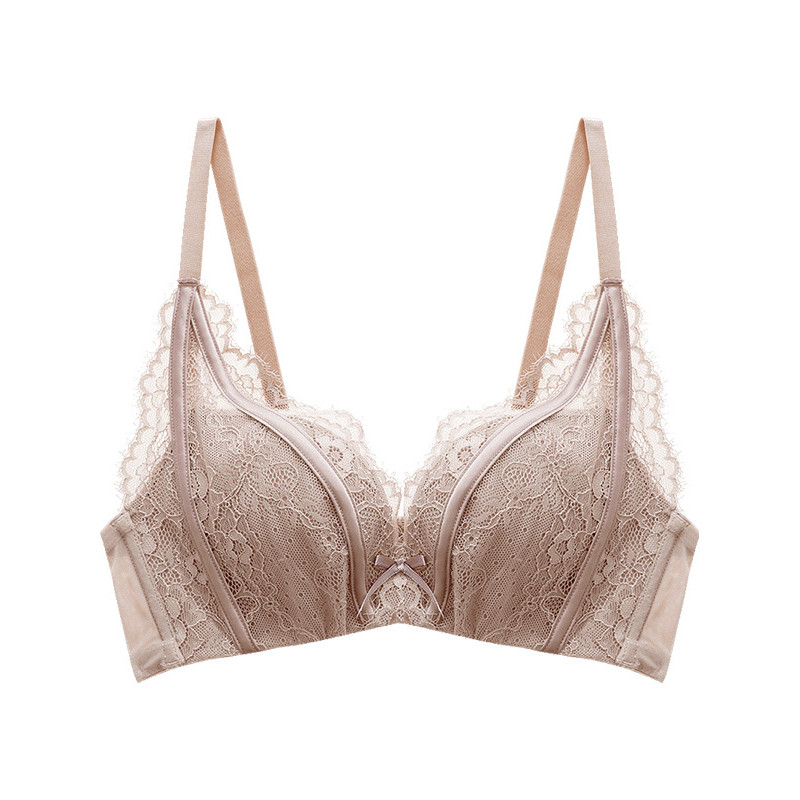 歌瑞尔小胸聚拢舒适无钢圈内衣甜美蕾丝性感深v少女文胸罩190395a