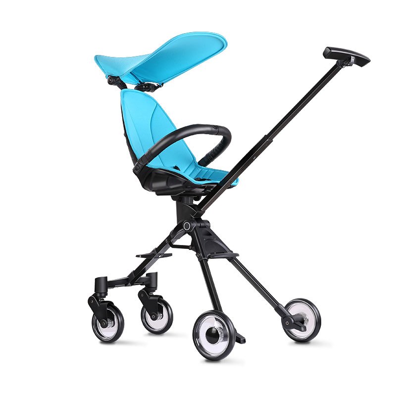 POUCH帛琦A03Pouch遛娃神器轻便可折叠婴儿手推车四轮双向高景观儿童溜娃 海水蓝--小清新