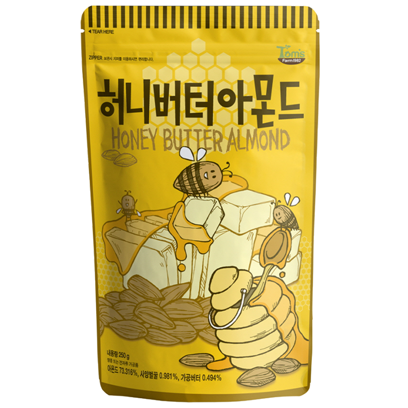 汤姆农场蜂蜜黄油味扁桃仁250g