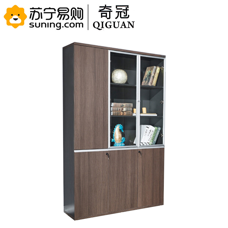 奇冠(QIGUAN) 文件柜 WH-105 办公家具文件柜 1200*400*2000 棕色