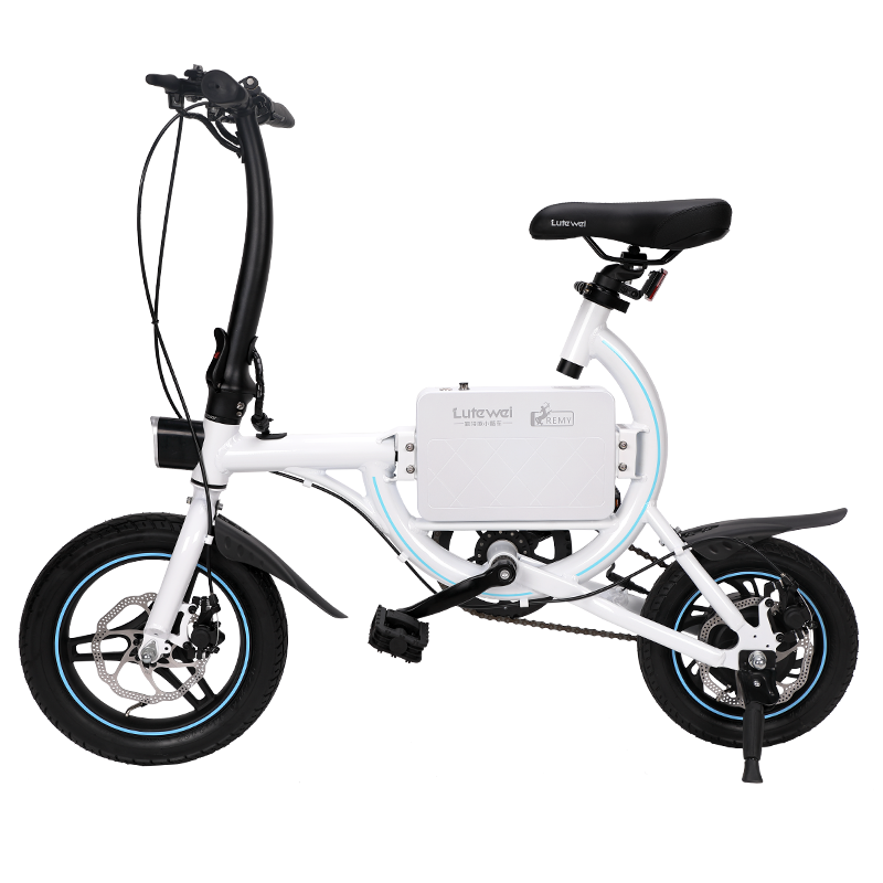 路特威 C6电动车 新国标电动自行车 迷你助力自行车 亲子车 锂电池车代步折叠传感车 白色【6.6AH】