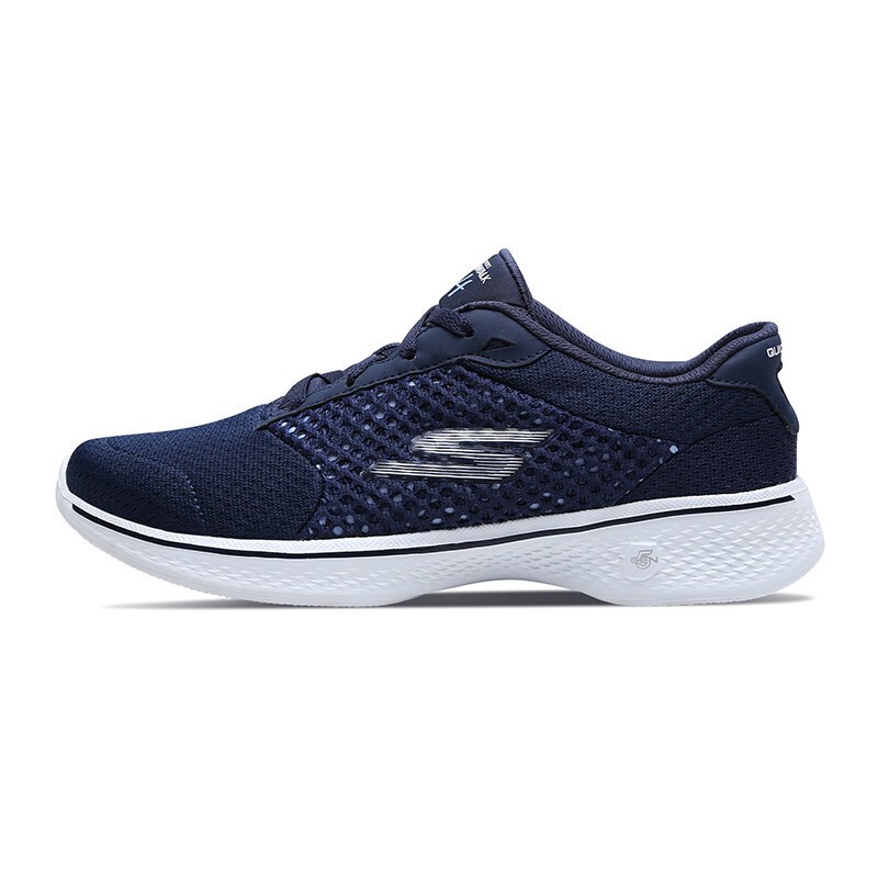 Skechers斯凯奇女鞋GoWalk4布透气健步鞋夏季休闲运动鞋14146_1 蓝/NVW 35