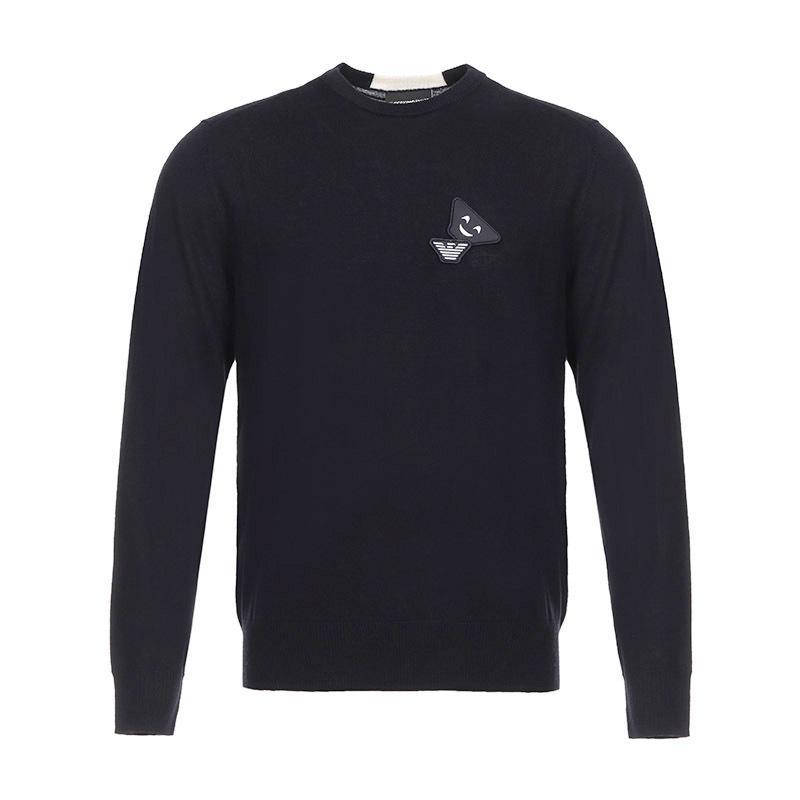 EMPORIO ARMANI 阿玛尼 男士羊毛圆领长袖针织衫套头衫 6Z1MXB 1MVQZ 0922-海军蓝 M