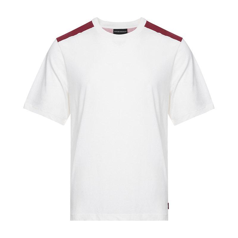 EMPORIO ARMANI EA 阿玛尼 男士棉质圆领短袖T恤衫 3Z1T68 1JPZZ F136-白色红色拼色 M