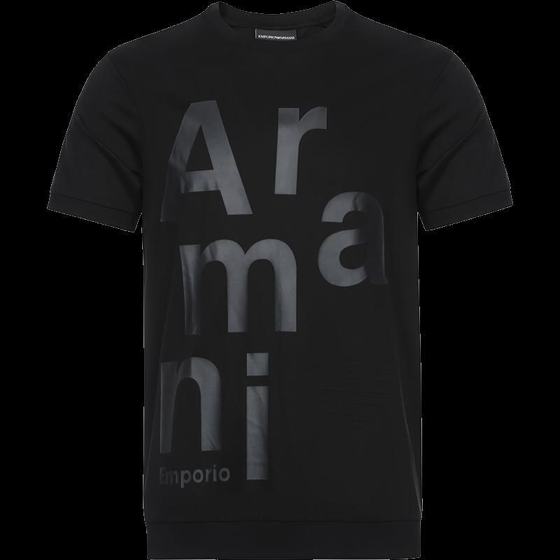 EMPORIO ARMANI EA 阿玛尼 男士棉质圆领短袖T恤衫 3Z1T69 1JSTZ 0999-黑色 S