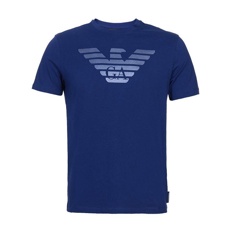 EMPORIO ARMANI 阿玛尼 男士棉质圆领短袖T恤衫 6Z1TF8 1J00Z 0934-蓝色 XS