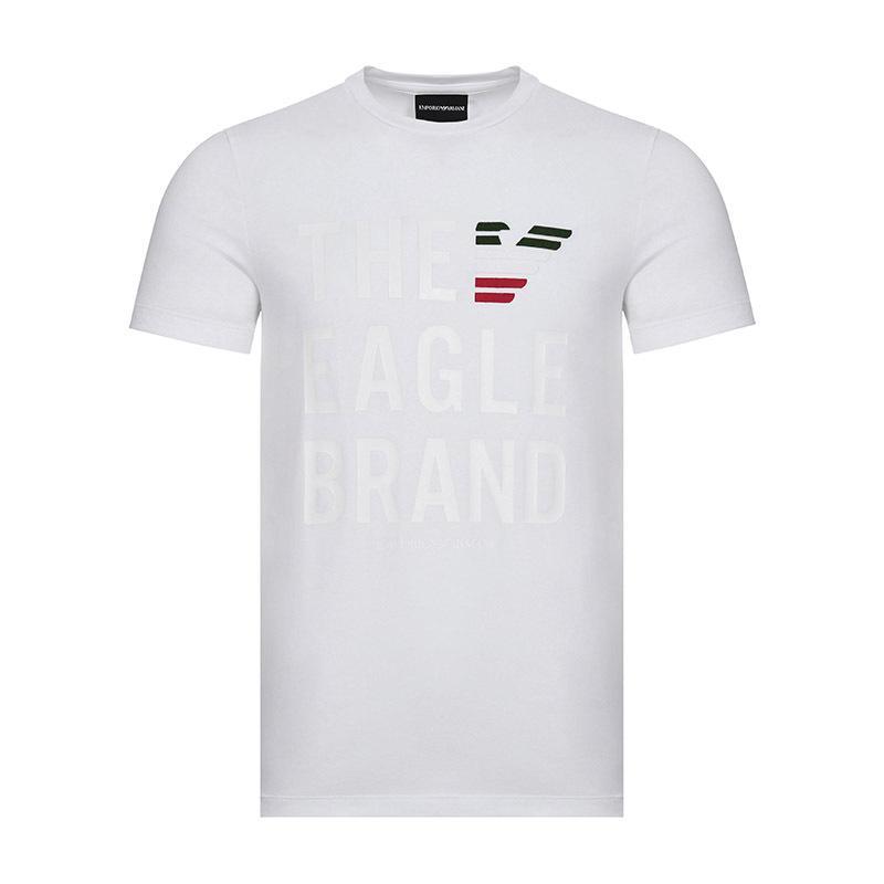 EMPORIO ARMANI EA 阿玛尼 男士棉质圆领短袖T恤衫 3Z1T95 1J11Z 0100-白色字母徽标图案 XL