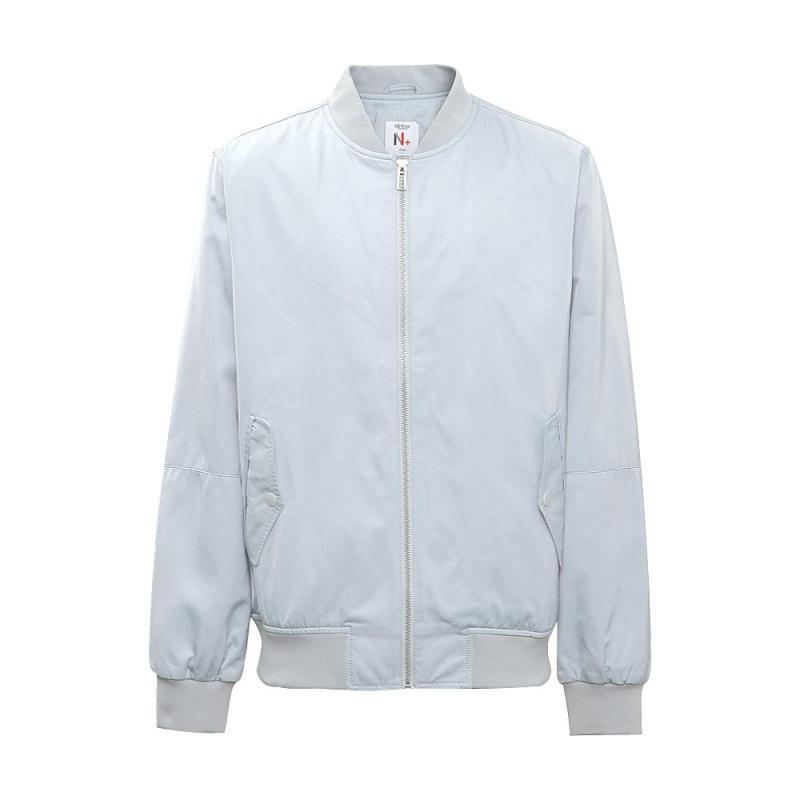 美特斯邦威夹克男士休闲基本棒球茄克734153 180/100A/XL 珍珠蓝