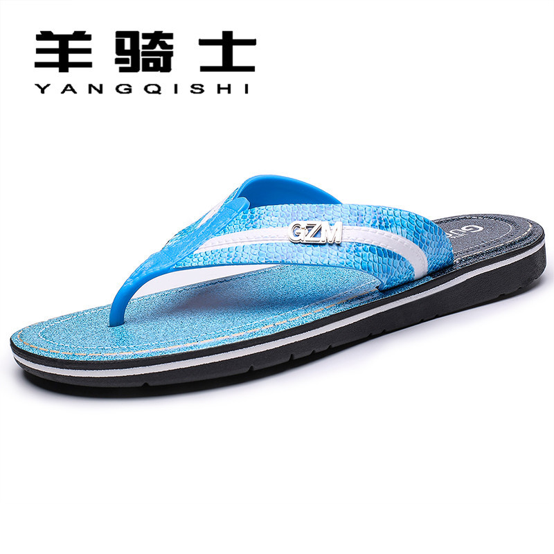 羊骑士2018夏季防滑拖鞋透气休闲凉拖室外穿男士人字拖鞋拖鞋 WY-L1863黑色 42码