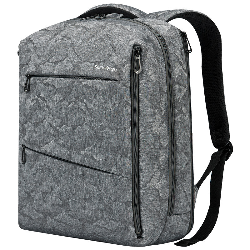 新秀丽（Samsonite）电脑包双肩包背包商务休闲书包14英寸笔记本可用男女款潮 灰色迷彩