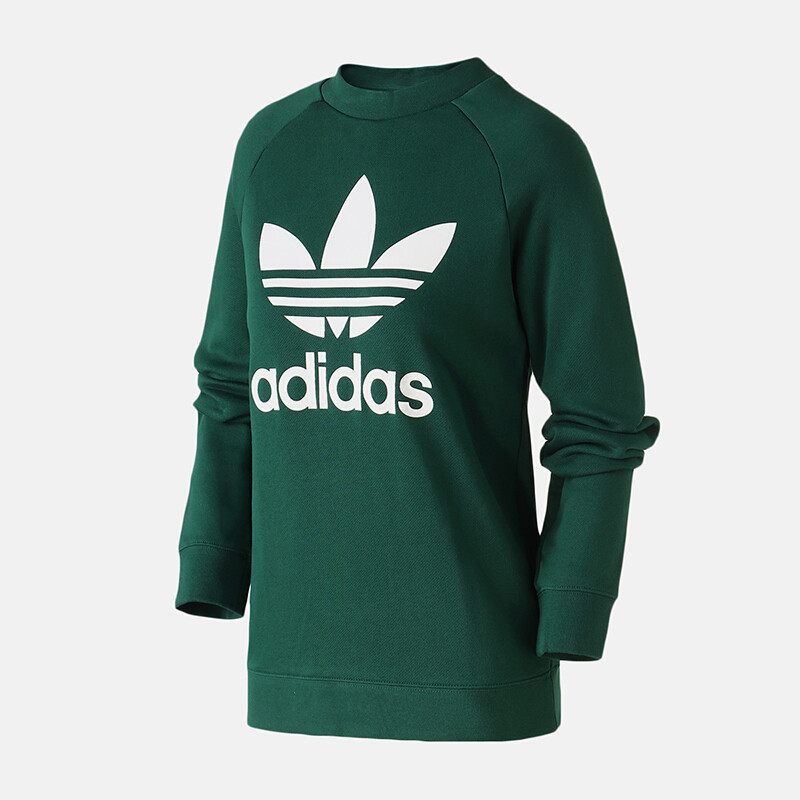 adidas阿迪达斯三叶女装运动服跑步休闲大LOGO圆领卫衣DV2623 L 默认颜色