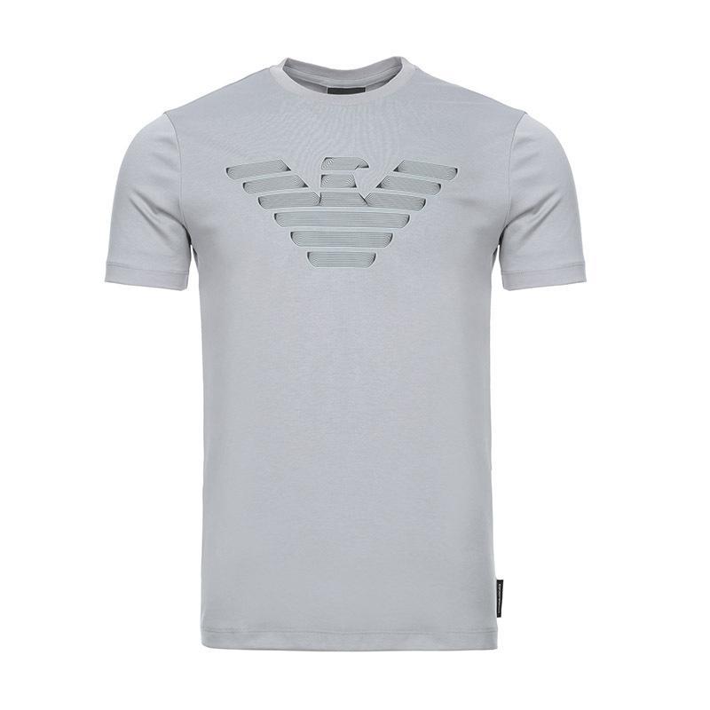 EMPORIO ARMANI 阿玛尼 男士棉质圆领短袖T恤衫 6Z1TC0 1JPRZ 0639-浅灰色 M