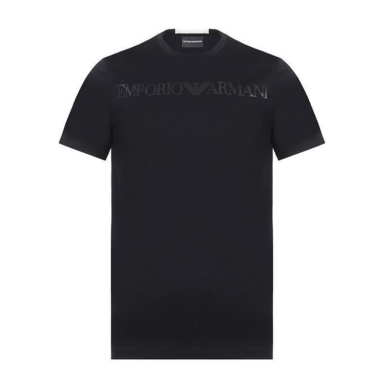 EMPORIO ARMANI 阿玛尼 男士棉质圆领短袖T恤衫 6Z1TN7 1JTUZ F042-黑色 S