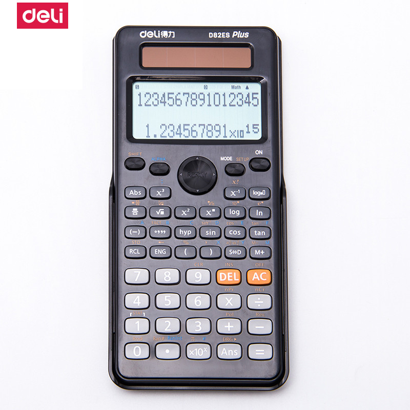 得力deliD82ES 多功能科学函数计算器计算机中文版高考学生kao试用 黑色
