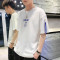 三弦(LA CORDE)2019夏季男短袖T恤韩版潮流夏装宽松个性休闲上衣LA-MD-9115 L LA-MD-9115白色
