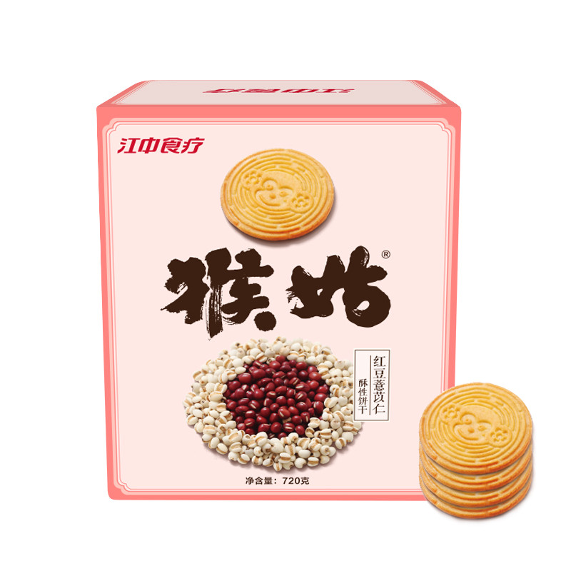 江中猴姑红豆薏苡仁酥性饼干720g/盒