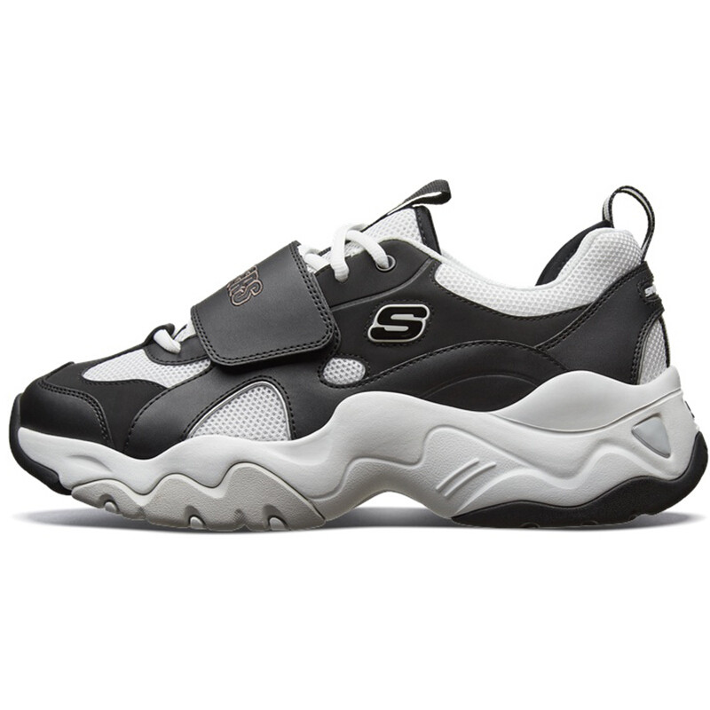 斯凯奇SKECHERS男LIFESTYLESPORTD’LITES系列魔术贴绑带运动鞋运动 黑色 42