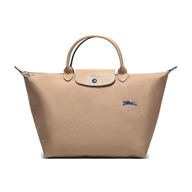 Longchamp 珑骧 LE PLIAGE女士系列织物中号短柄可折叠手提包 1623 619 841-米色