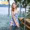 OOK连体裙式泳衣女平角遮肚保守显瘦女士温泉新品游泳衣 XXL 华秋色