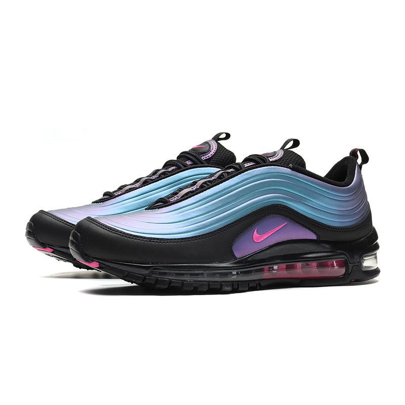 耐克男鞋休闲鞋2019新款AIR MAX97气垫渐变镭射低帮运动鞋AV1165. AV1165-001黑+激光紫红+闪电灰 40.5码