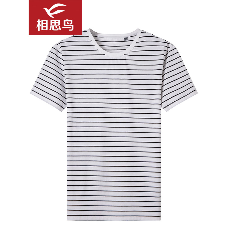 红豆旗下相思鸟（xiangsiniao)男士印花T恤基础百搭圆领短袖T1316 170/88A NMDJF1T1319W1