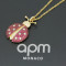 apm MONACO瓢虫吊坠925银项链毛衣链AC4424XKRY 酒红色