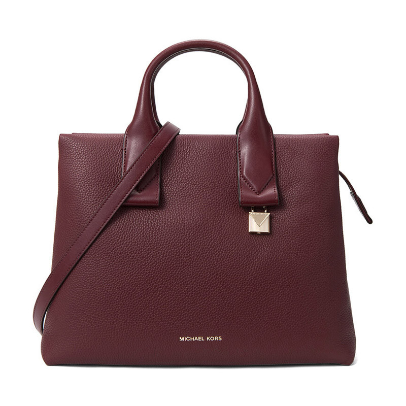 MICHAEL KORS 迈克·科尔斯 MK女包 ROLLINS系列 女士牛皮手提单肩包斜挎包 30F8GX3S3L OXBLOOD-棕红色