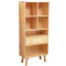 欧宝美北欧原木书柜日式简约置物架实木书架组合柜全实木木制书房家具 四层书柜