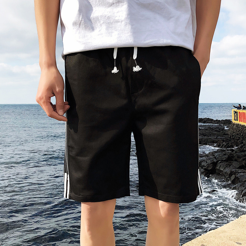 三弦(LA CORDE)2019夏季潮流五分裤休闲短裤男士韩版运动沙滩裤LA-MBS-902 XXL LA-MBS-902黑色