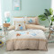 美诺辰 全棉绣花儿童四件套男孩女童床单款单双人成人孕妈床品套件 阳光生活（0.9/1/1.2/1.35米床）