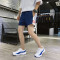 庄吉 2019夏季男士新款潮牌撞色宽松跑步运动裤健身训练休闲短裤男JU-YC-9133 XL JU-YC-9133蓝白色