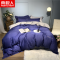 南极人(NanJiren)家纺 60支兰精天丝四件套时尚双拼60s床品套件 床上用品绗缝1.8m床加大2.0米床被套床单 1.5-1.8米床通用（被套200x230cm） 魅蓝