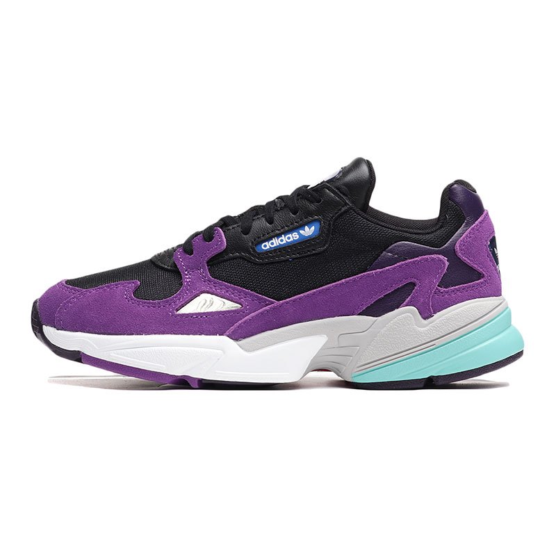 【自营】adidas阿迪达斯三叶草女鞋Falcon休闲鞋复古老爹鞋CG6216 CG6216黑色+活力紫+传奇紫 36码