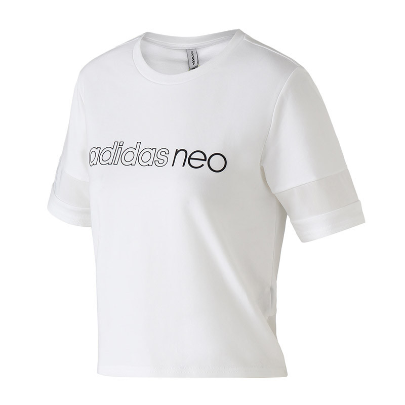 【自营】Adidas阿迪达斯NEO女装运动服休闲圆领短袖T恤DZ7615 XXL DZ7615白色