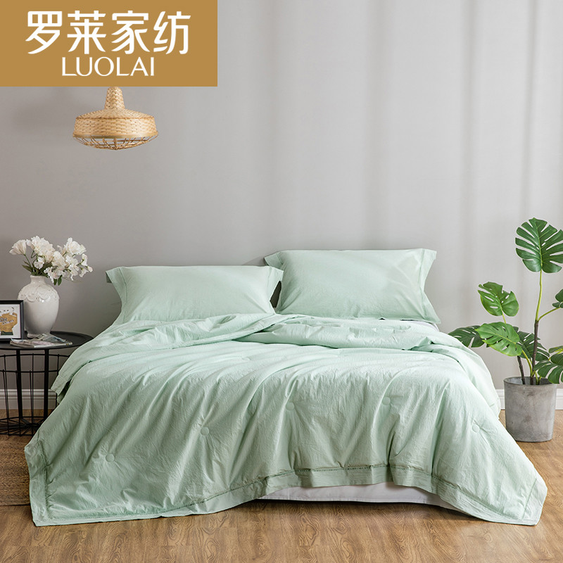 罗莱 水洗棉抑菌夏被-WF5252云山蓝